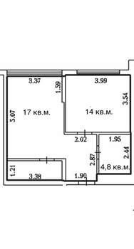 1-к квартира, вторичка, 46м2, 14/18 этаж