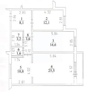 3-к квартира, вторичка, 82м2, 8/9 этаж