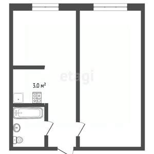 2-к квартира, вторичка, 33м2, 7/9 этаж