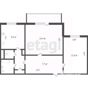 2-к квартира, вторичка, 50м2, 16/16 этаж