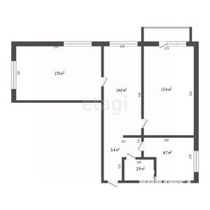 3-к квартира, вторичка, 61м2, 2/5 этаж