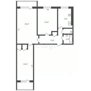 3-к квартира, вторичка, 62м2, 7/9 этаж