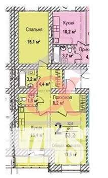 2-к квартира, вторичка, 60м2, 14/16 этаж