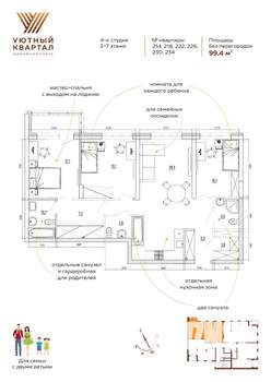 4-к квартира, вторичка, 99м2, 5/8 этаж