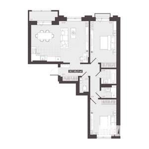 3-к квартира, вторичка, 85м2, 4/9 этаж