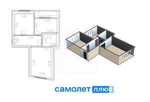 3-к квартира, вторичка, 57м2, 8/10 этаж