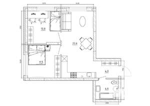 2-к квартира, вторичка, 56м2, 6/15 этаж