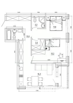 3-к квартира, вторичка, 70м2, 2/8 этаж