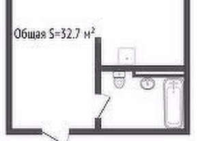 Студия квартира, вторичка, 33м2, 1/9 этаж