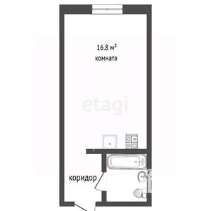 Студия квартира, вторичка, 17м2, 4/9 этаж