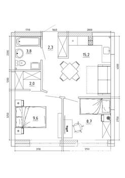 2-к квартира, вторичка, 42м2, 5/8 этаж