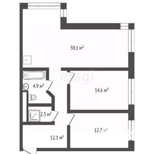 3-к квартира, вторичка, 81м2, 2/7 этаж