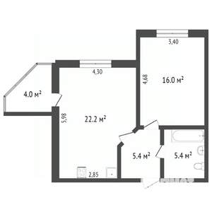 2-к квартира, вторичка, 49м2, 11/12 этаж