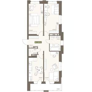 3-к квартира, вторичка, 78м2, 2/16 этаж