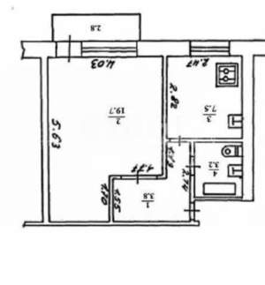 1-к квартира, вторичка, 29м2, 6/9 этаж