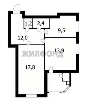 2-к квартира, вторичка, 57м2, 5/16 этаж