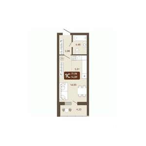Студия квартира, вторичка, 31м2, 6/20 этаж