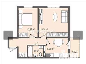 2-к квартира, вторичка, 54м2, 5/16 этаж