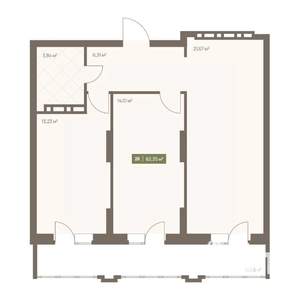 2-к квартира, вторичка, 62м2, 15/16 этаж