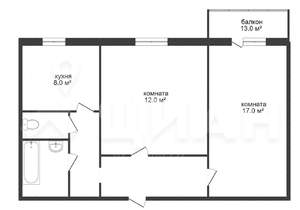 2-к квартира, вторичка, 58м2, 5/9 этаж