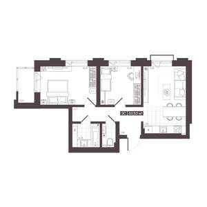 3-к квартира, вторичка, 61м2, 8/16 этаж