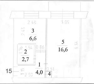 1-к квартира, вторичка, 30м2, 4/5 этаж