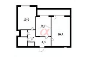2-к квартира, вторичка, 48м2, 3/9 этаж