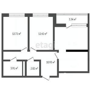 3-к квартира, вторичка, 63м2, 3/9 этаж