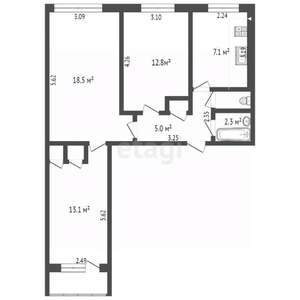3-к квартира, вторичка, 61м2, 2/9 этаж