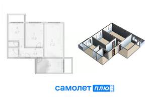 3-к квартира, вторичка, 61м2, 10/12 этаж