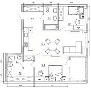 3-к квартира, вторичка, 79м2, 3/8 этаж