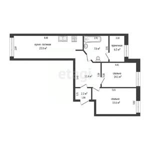 3-к квартира, вторичка, 81м2, 4/5 этаж