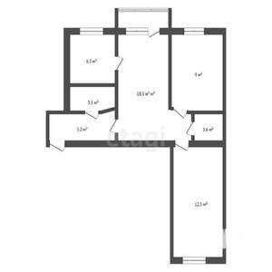 3-к квартира, вторичка, 56м2, 5/5 этаж