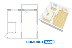 1-к квартира, вторичка, 31м2, 4/5 этаж