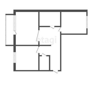 2-к квартира, вторичка, 63м2, 1/9 этаж