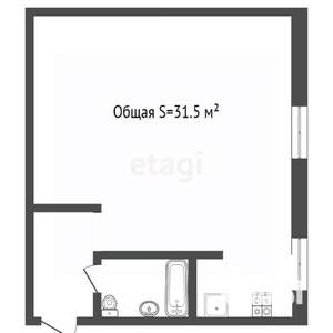 1-к квартира, вторичка, 32м2, 4/5 этаж