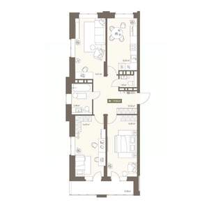3-к квартира, вторичка, 78м2, 4/16 этаж