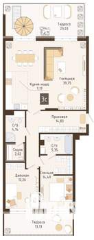 3-к квартира, вторичка, 102м2, 2/7 этаж