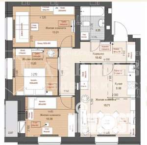 3-к квартира, вторичка, 71м2, 16/16 этаж