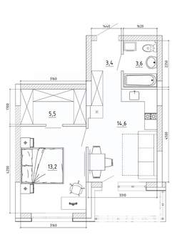 2-к квартира, вторичка, 45м2, 2/8 этаж