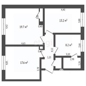 3-к квартира, вторичка, 75м2, 2/2 этаж