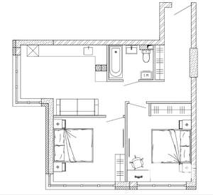 2-к квартира, вторичка, 57м2, 6/14 этаж