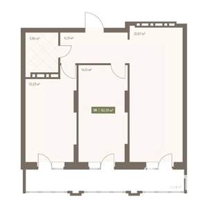 2-к квартира, вторичка, 62м2, 13/16 этаж