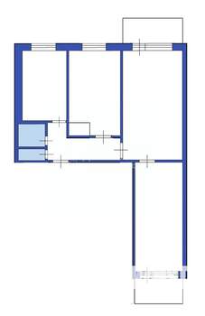 3-к квартира, вторичка, 59м2, 9/9 этаж
