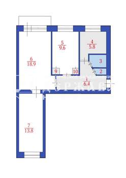 3-к квартира, вторичка, 58м2, 3/5 этаж