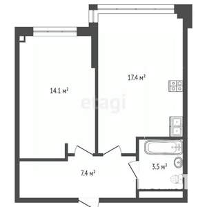 2-к квартира, вторичка, 45м2, 15/16 этаж