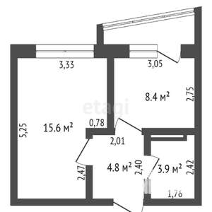 1-к квартира, вторичка, 33м2, 11/16 этаж