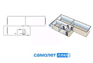 2-к квартира, вторичка, 53м2, 3/9 этаж