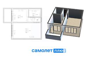 1-к квартира, вторичка, 32м2, 4/9 этаж