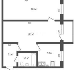 2-к квартира, вторичка, 45м2, 5/5 этаж